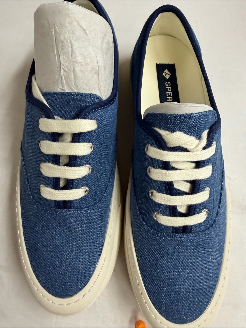 Sperry Men’s Navy Denim Canvas Lace-Up Sneakers